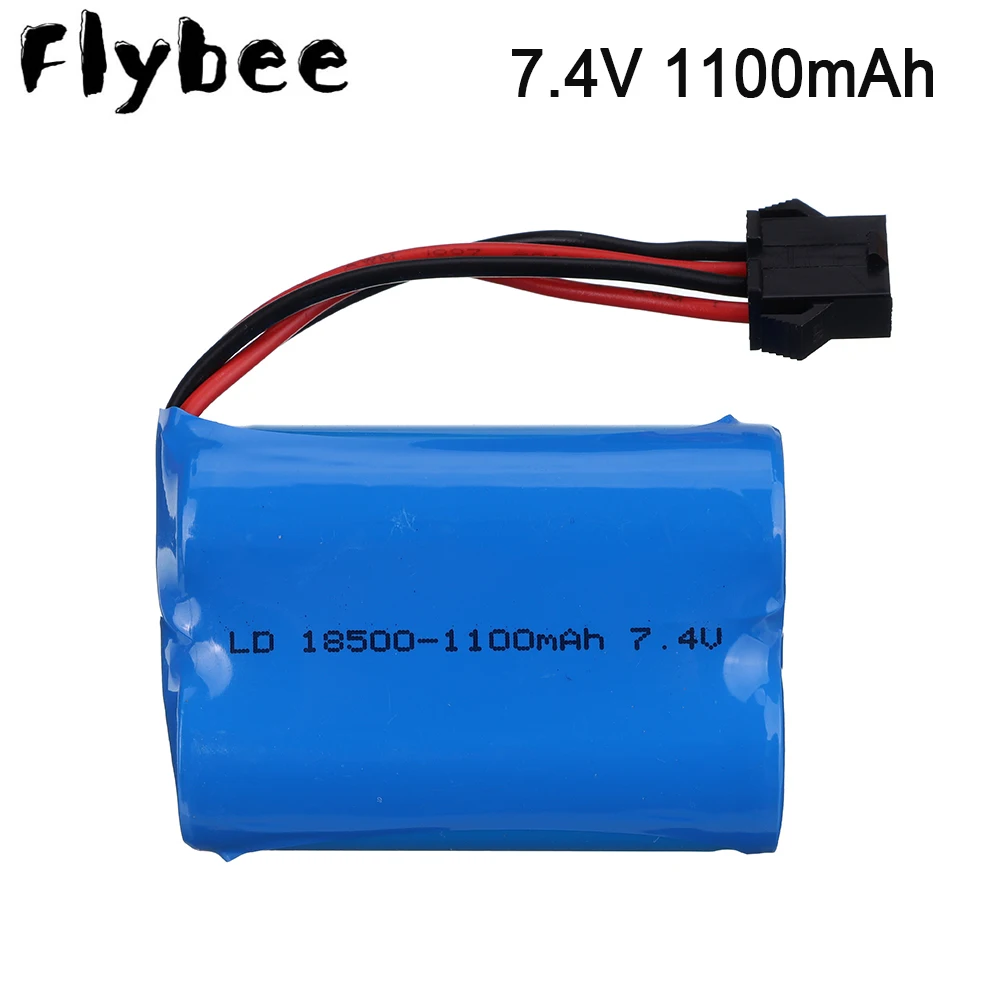 7.4V 1100MAh 18500แบตเตอรี่ Lipo สำหรับ UDI R/C UDI001 UDI011 HuanQi 960 Venom Speed Boat 3.7V * 2แบตเตอรี่ SM-4P เปลี่ยนแบตเตอรี่