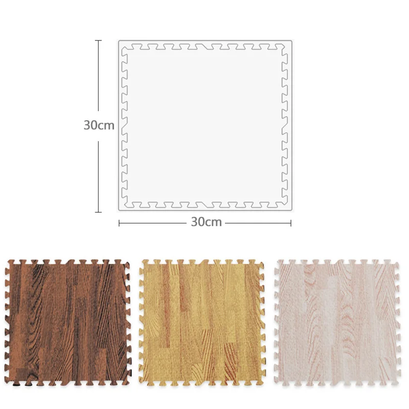 Wood Grain Puzzle Mat Baby Foam Play Splicing Bedroom Thicken Soft Modern Floor Kids Rug Living Room Crawling Carpet