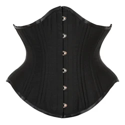 Women Double Steel Bone Waist Cincher Corset Waist Slimming Underbust Fajas Steampunk Accessories Femme XS-3XL Black Corset Tops