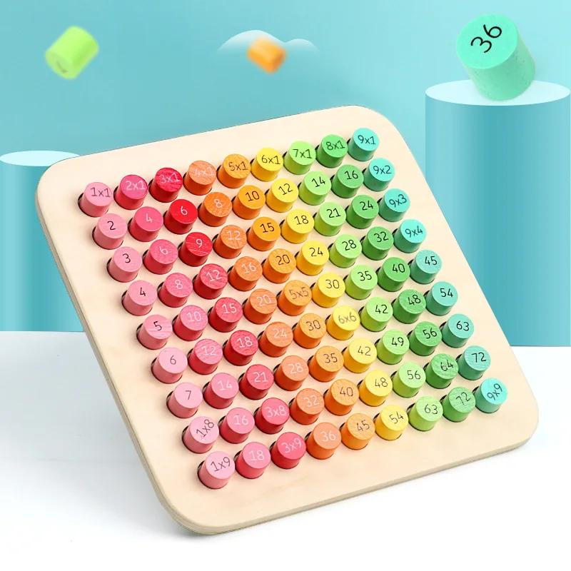 

Montessori Educational Wooden Toys for Children Baby Toys 99 Multiplication Table Math Arithmetic Teaching Aids for Kids Gifts