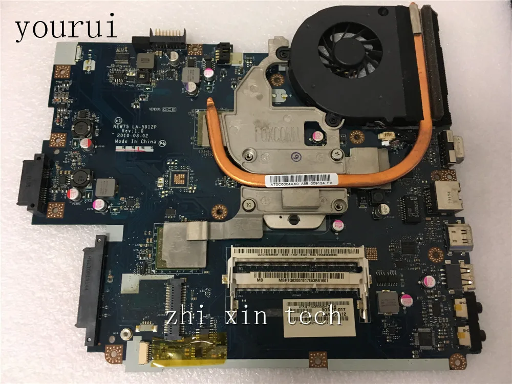 yourui  For Acer 5551 5551G Laptop motherboard MBPTQ02001 MB.PTQ02.001 NEW75 LA-5912P Tested ok