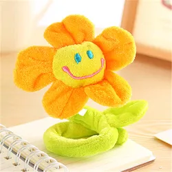 Korea Sunflower Plush Toy Curtain Buckle Lovely Smiling Face Plush Flower Clip for Binding Rope Ideal Valentine's Day Gift