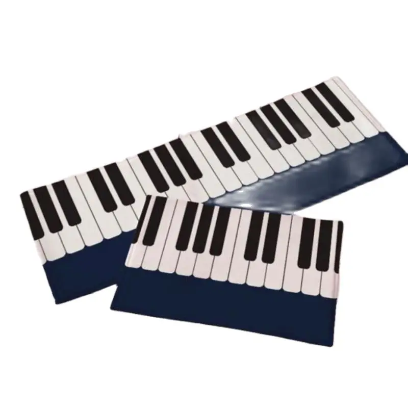 

Soft black white Piano rug non slip bedside/kitchen/floating window mat long