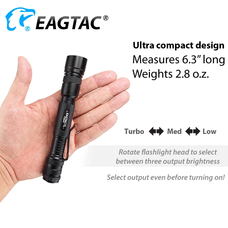 EAGTAC P200A2 Multi Output XML2 365nm UV 395nm UV Led Flashlight AA Battery 3 Modes