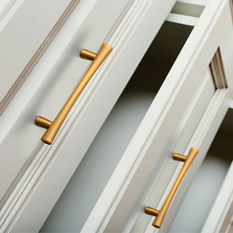 

3.77"~7.55" Yellow Bronze Cupboard Pulls Dresser Knobs Drawer Pull Handles Kitchen Door T Bar Handle Knobs Furniture Hardware