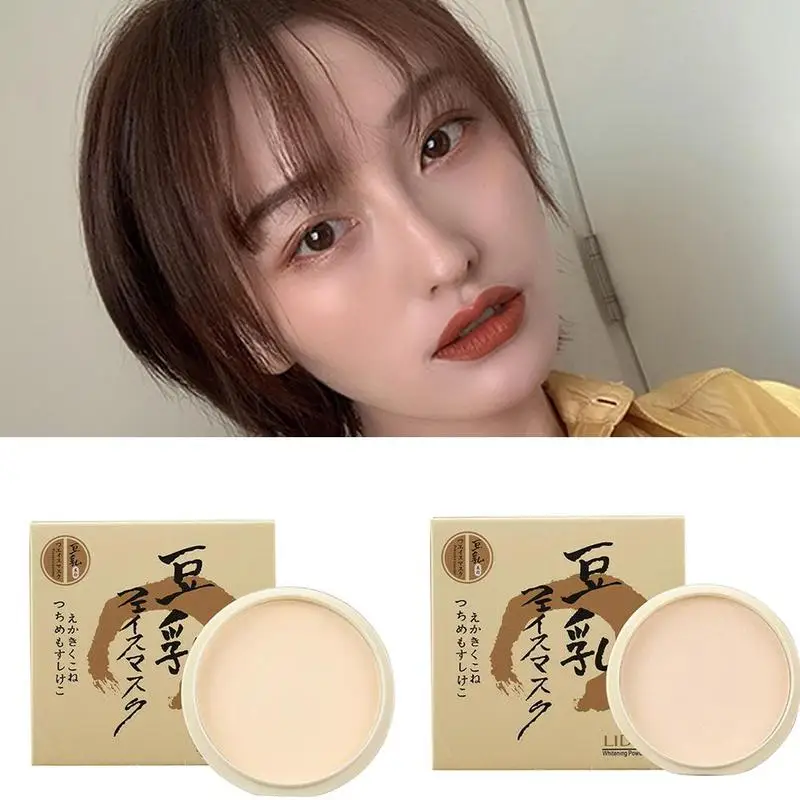 Natural Makeup Pressed Powder Long Lasting Oil Control Foundation Waterproof Whitening Skin Finish Powder Brighten Concealer 10g