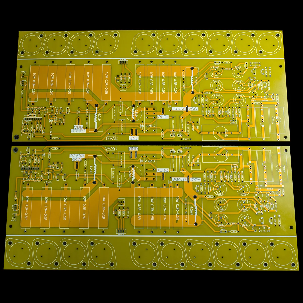 One Pair FM711 Gold Sealed HiFi Power Amplifier PCB Bare Board