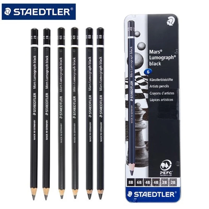 6 STAEDTLER 100B limited drawing pencil sketch school 2B/4B/6B/8B stationery office supplies black lead