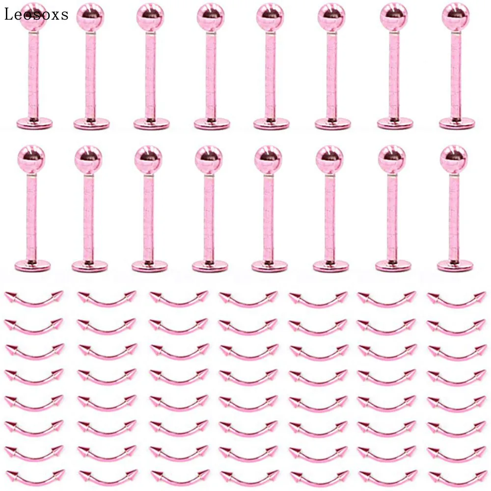 

Leosoxs 10pcs Stainless Steel Eyebrow Nails and Lip Nails Mix and Match Hot-selling Piercing Jewelry In Europe and America