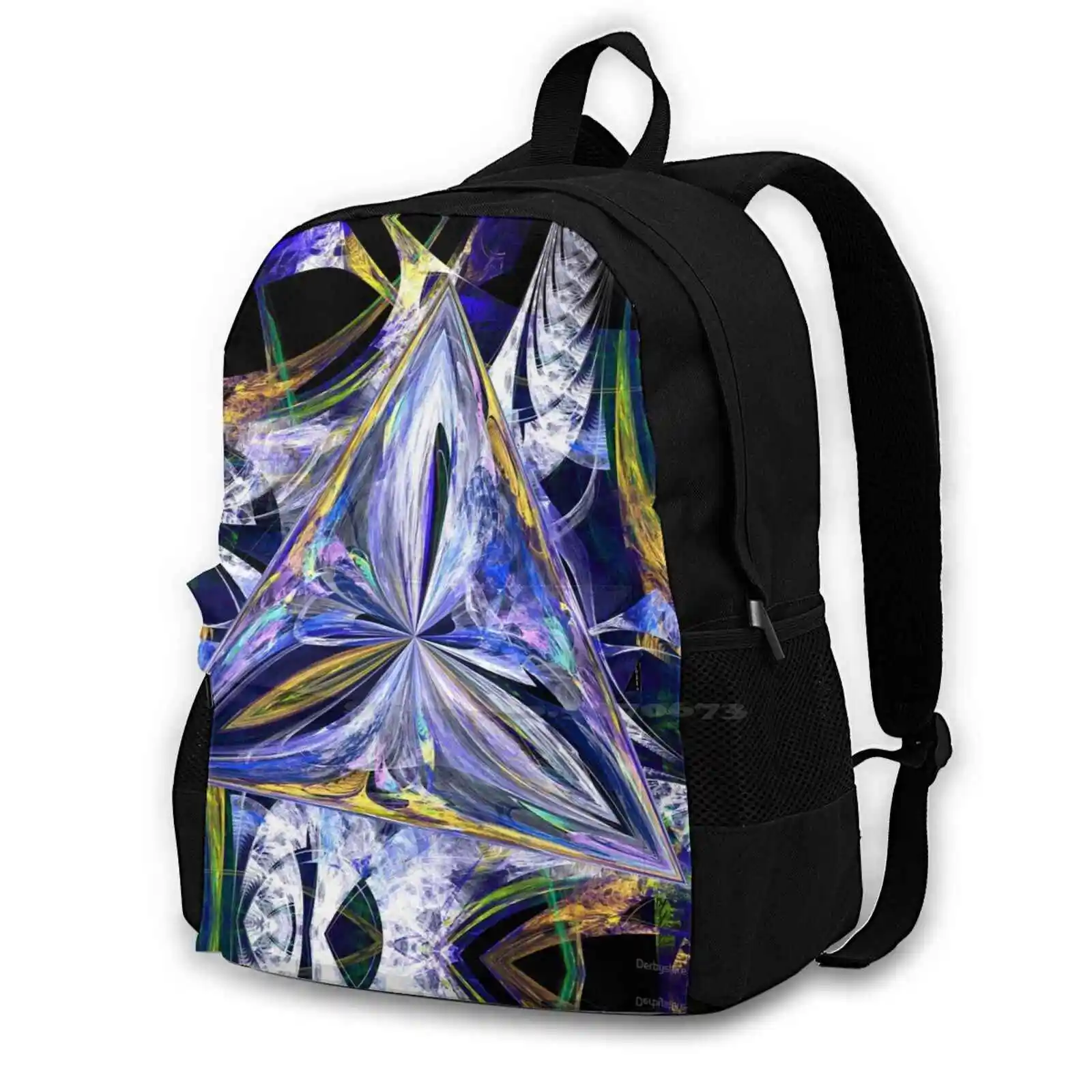 E Travel Laptop Bagpack School Bags Ocean Rivers Oceania Pyramid Prism Water Blue E E