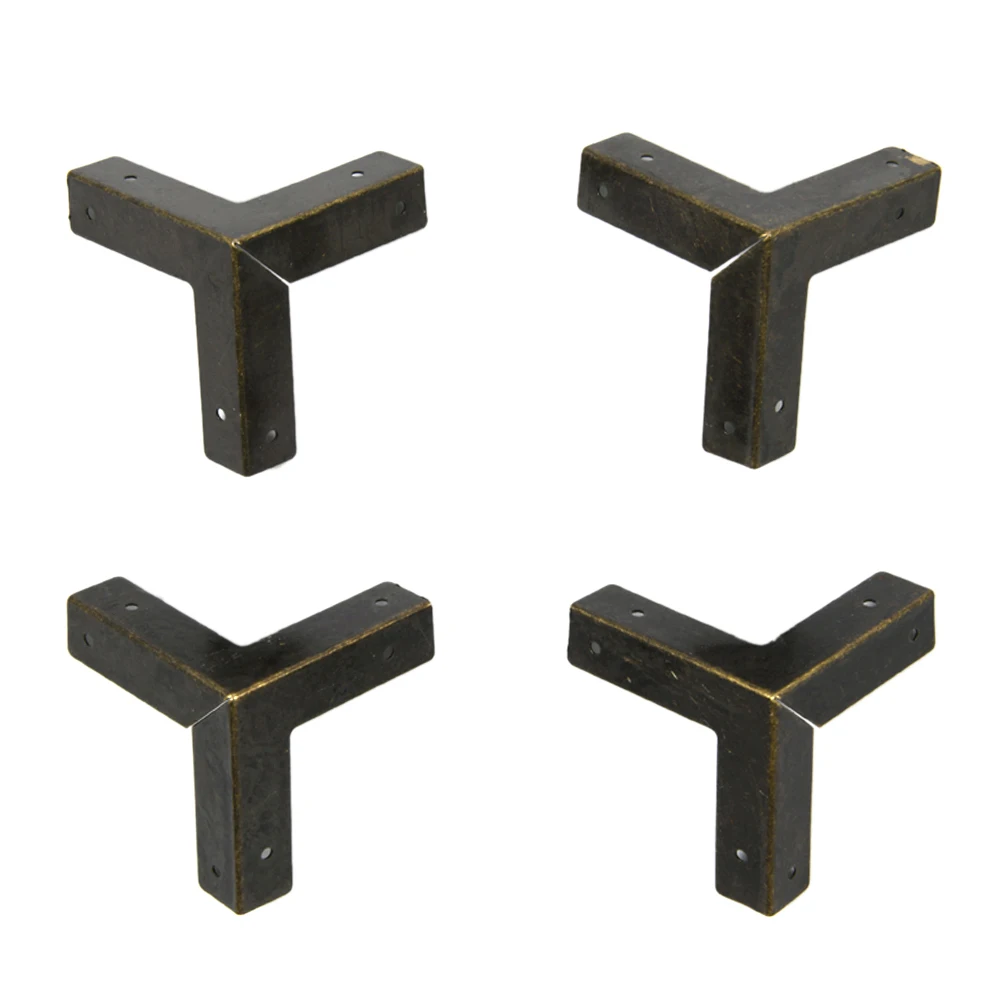 4Pcs Antique Bronze Corner Protectors Wooden Box Coner Wine Box Protector Furniture Hardware Cover Triangle Corners Bracket