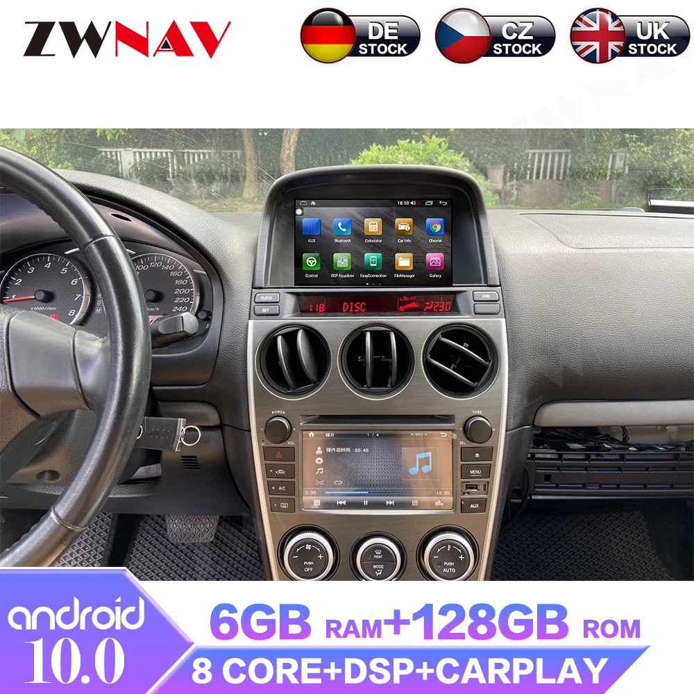 Android 10 6G+128GB For Mazda 6 Car Multimedia Player Auto Radio DVD 4G GPS Navigation With DSP Carplay WIFI