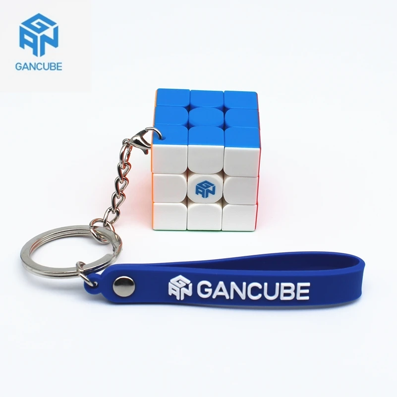 พวงกุญแจลูกบาศก์ GAN330 GAN328ขนาดเล็ก3x3x3x3ลูกบาศก์มายากลกล่องของขวัญโมเสค GAN ลูกบาศก์ความเร็ว3x3ลูกบาศก์มายากล