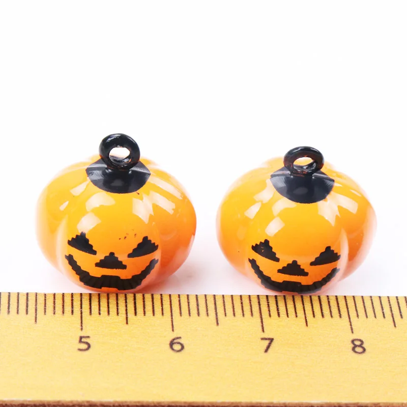 5pcs Jingle Bells Pumpkin Halloween Festival Ornament Metal Bell For Home Party Tree Pendant Decoration DIY 19x19mm