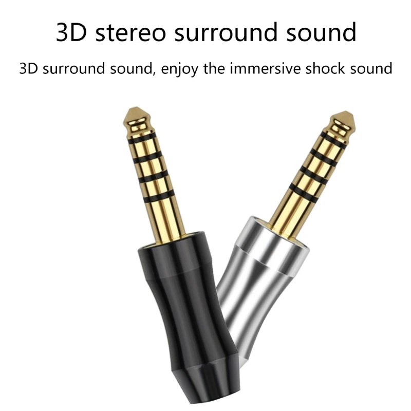 2Pcs 4.4mm Earphone Plug for Better Sound Quality Experience 5 Pole Stereo Audio Jack Headphone Adapters