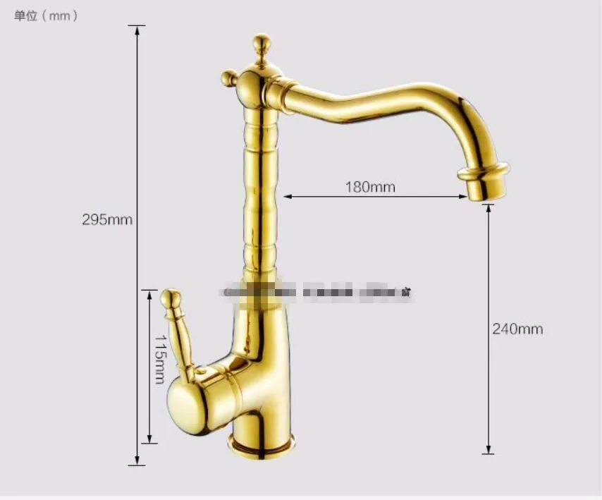 Imagem -05 - Torneira de Pia de Latão Dourado para Banheiro Bacia Giratória Torneira Misturadora Água Quente e Fria Guindaste de Cozinha Estilo Retro Europeu