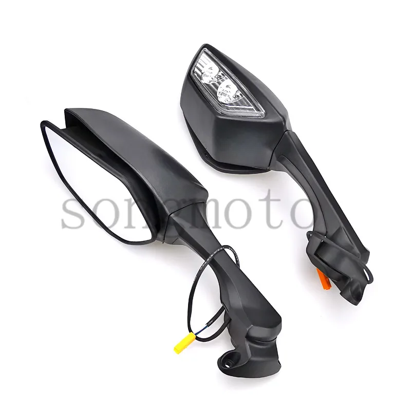 Motorcycle ABS Rear View Mirrors LED Turn Signal For Kawasaki Ninja ZX10R ZX-10R 2016 2017 2018 2019 2020