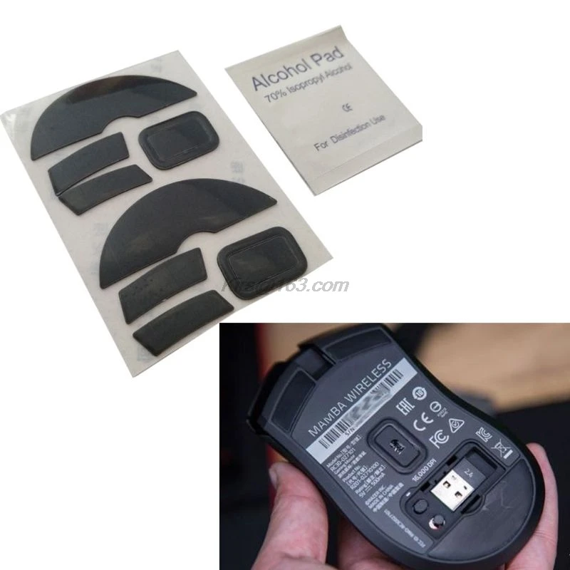 2Pcs 0.6mm Thickness Replace Mouse Feet Mouse Skates For Razer Mamba Wireless Gaming Mouse