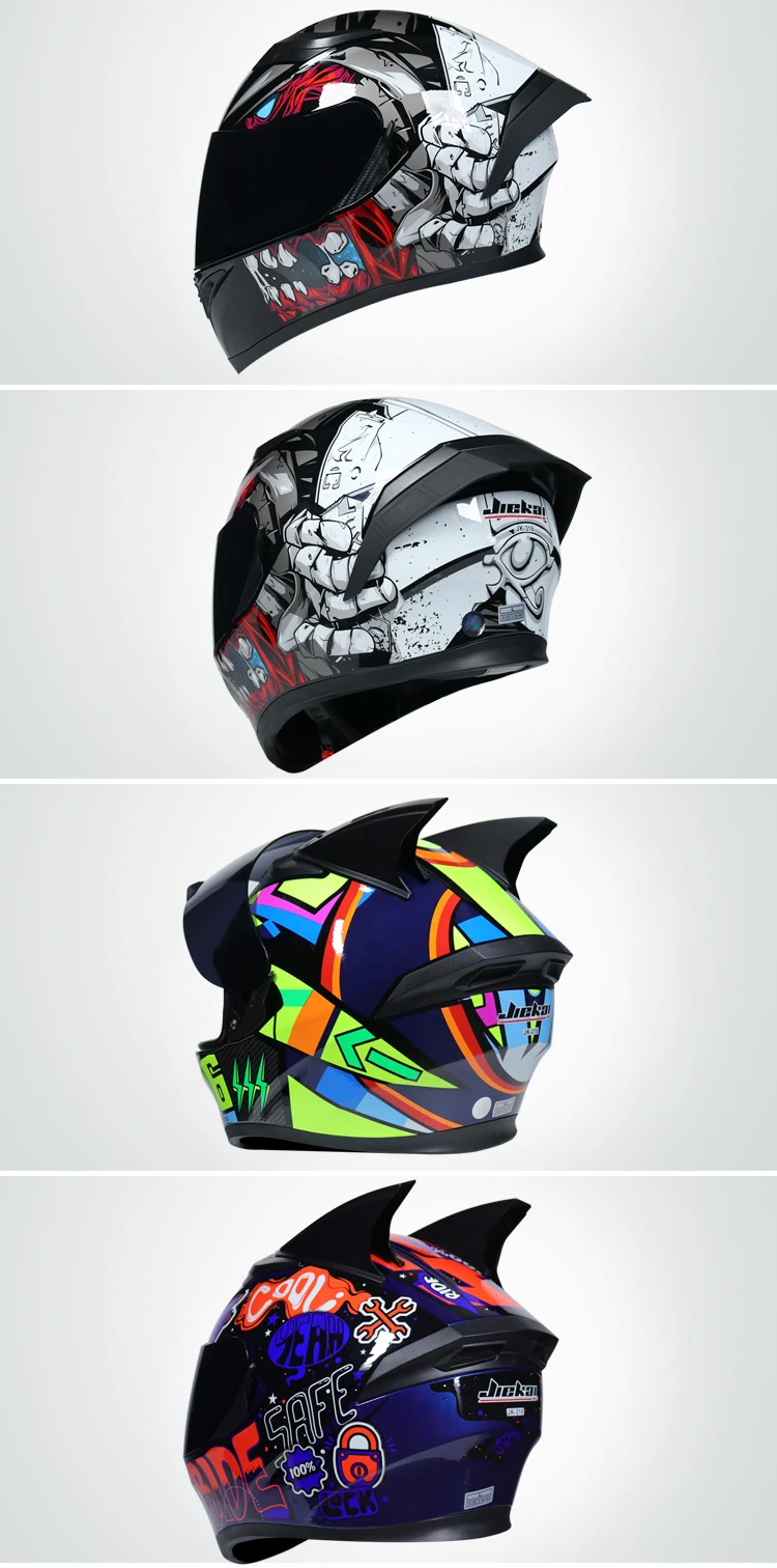JIEKAI Four Seans Full Face Classic Motorcycle Go kart helmet MTB ATV Motorbike headguard casque casco capacete