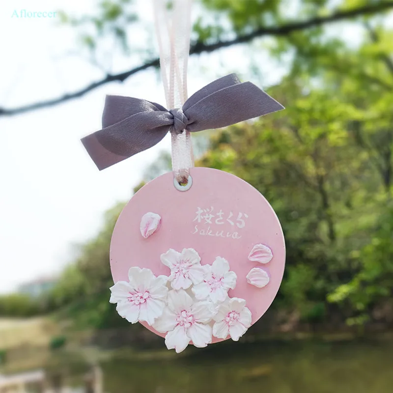 Flower Silicone Mold Cherry Blossoms Flower Aromatherapy Decorative Flower Car Aroma Plaster Mould DIY Handmade Gifts