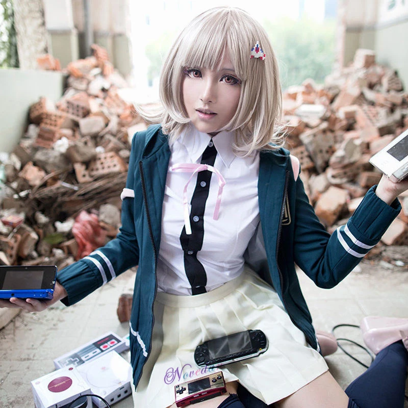 Anime Danganronpa Chiaki Nanami Cosplay Uniform Jacket Shirt Wig Bag Full Set For Women Cosplay Costume