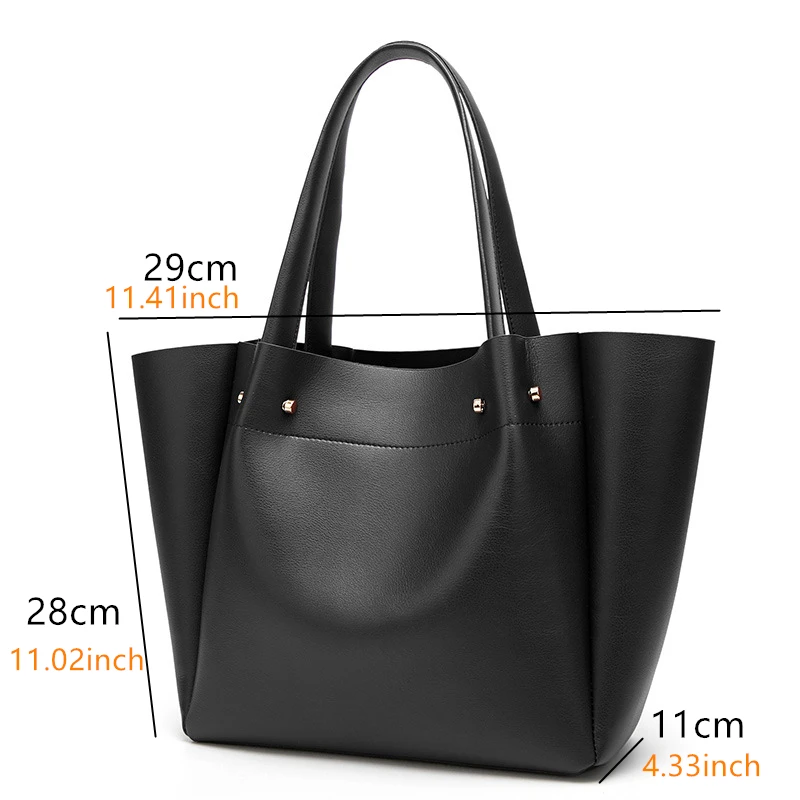 VIP Luxury Designer Leather Tote Big Handbags for Women Large Black Color Fashion Shopper OL Black Work Shoulder Bag