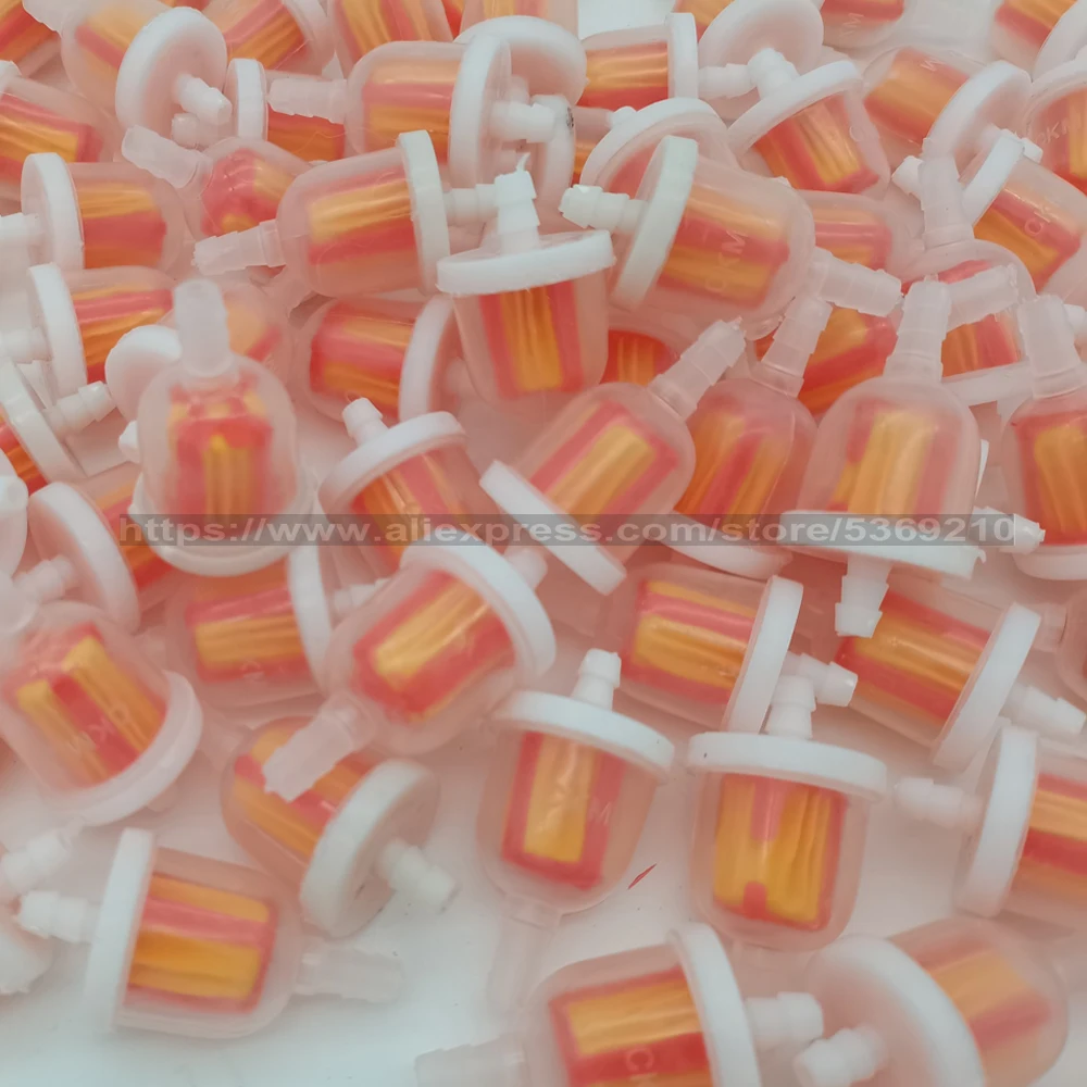 New 100pcs/lot Inline Plastic Motorcycle Gas Fuel Filter Moped Scooter Go Kart Dirt Bike ATV 50cc 90cc 110cc 150cc 250cc