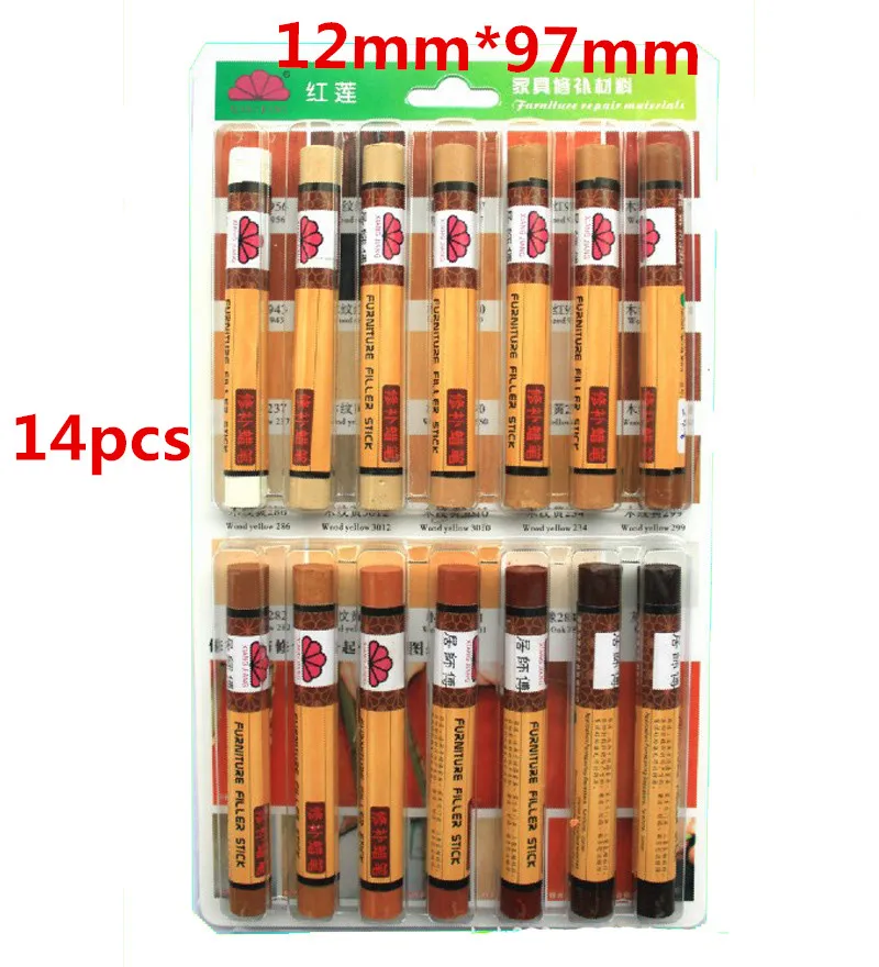 

14 colors /Lot Furniture crayon wood repair wax Furniture Repair Wax Filler repairing pencil