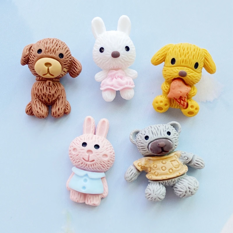 20Pcs  Mixed Mini Cute Cartoon Animals Flat Back Resin Cabochons Scrapbooking DIY Jewelry Craft Decoration Accessorie H340