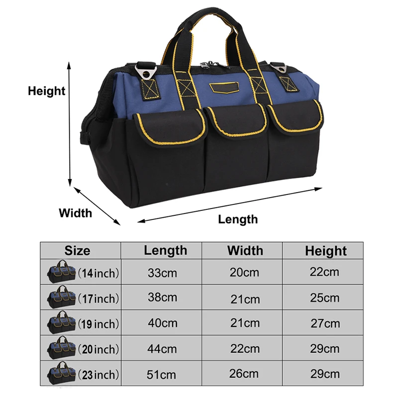 LUCHSHIY Tool Bag Portable Electrician Tool Storage Bag Multifunction Repair Installation Thicken Tool Box Work Pocket Toolkit