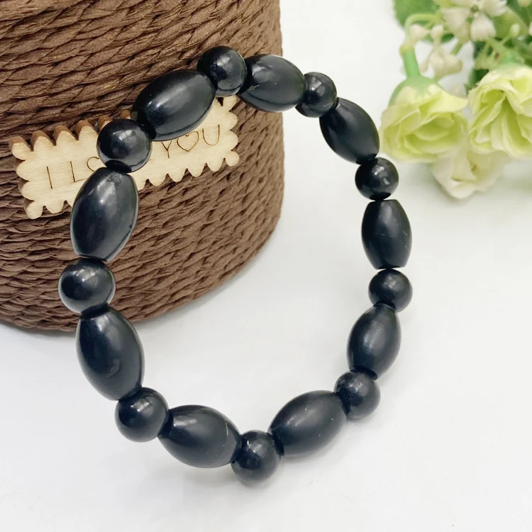 

Wholesale 1pcs 100% Natural Russia Shungite Bracelet,Healing Gem stone Jewelry Bracelet,Rich in Fullerenes