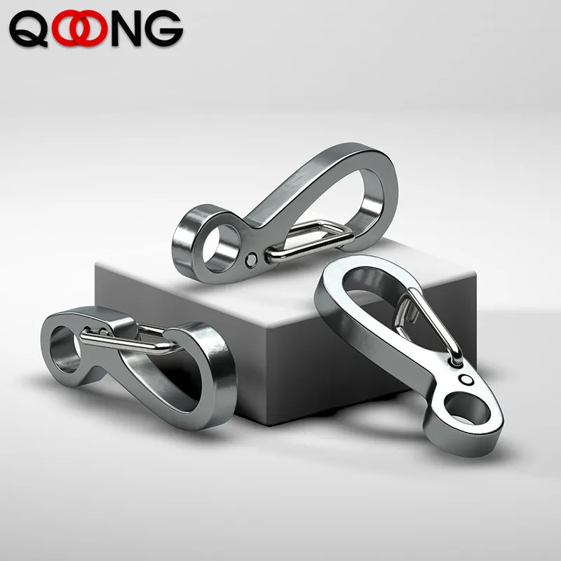 10 PCS Mini Spring Buckle Key Chain 304 Stainless Steel Quick Hook Keychain High Load Bearing Keyring Multi-Purpose Key Ring Q29