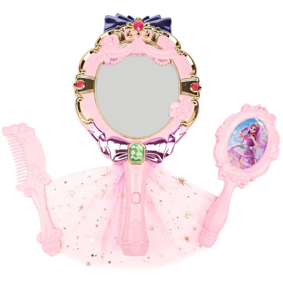 Flower Fairy Mirror Children Dresser Magic Wand Makeup for Girls Princess Accessory Beauty and Fashion Toys Gifts for Girls Play