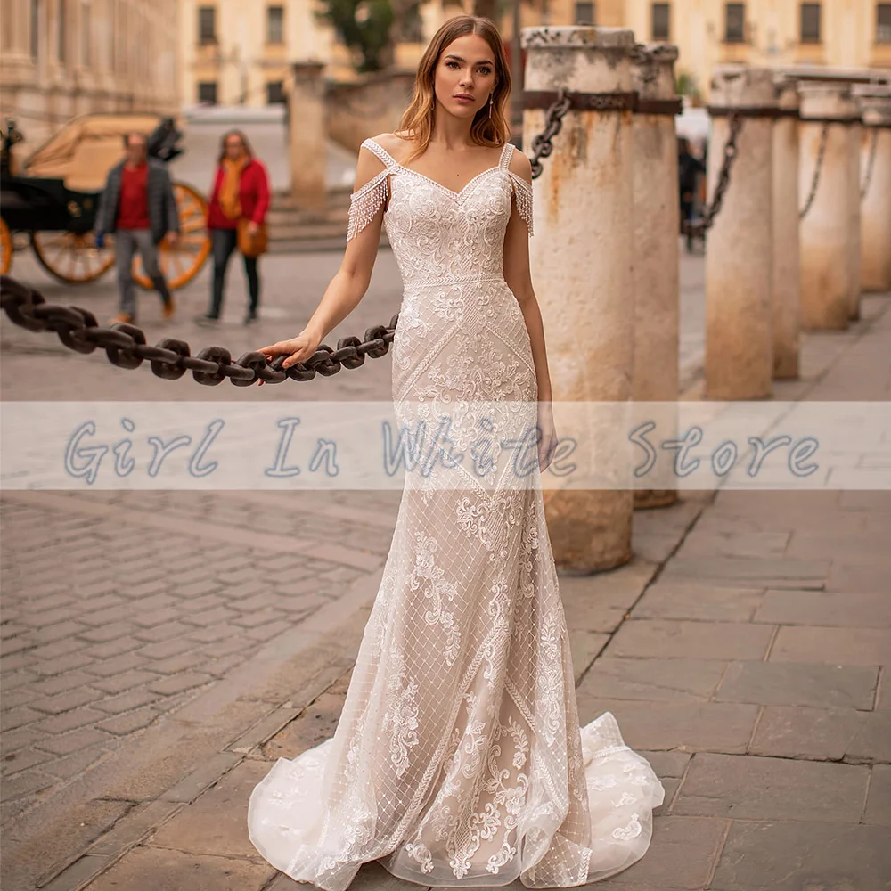 Gorgeous Sweetheart Neck Mermaid Wedding Dresses 2021 Court Train Appliques Lace-up Beading Sheath Sexy Trumpet Bridal Gown