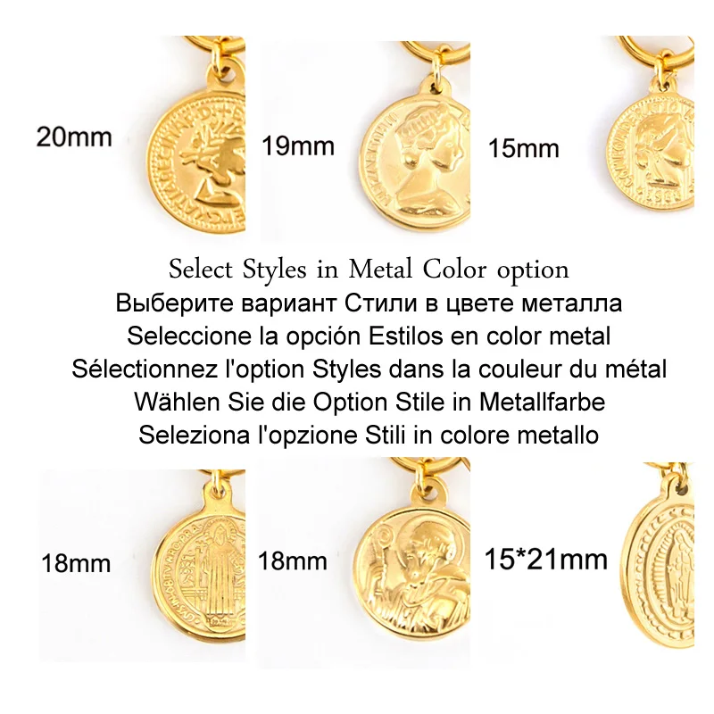 Stainless Steel Summer NECKLACE For WOMEN lucky Coin Penny Long CHOKER GOLD COLOR PENDANT collares de moda Boho Collier