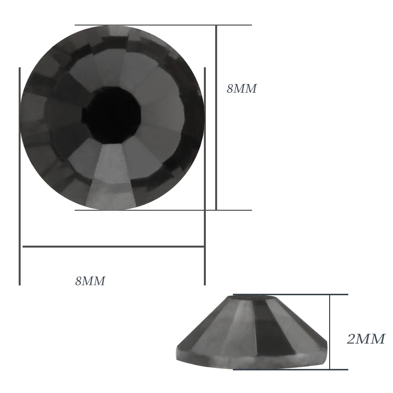 SS3-SS30 czarne cyrkonie Flatback kamień kryształy paznokcie części kamienie do dekoracji małe Strass bez mocowania na gorąco kryształy