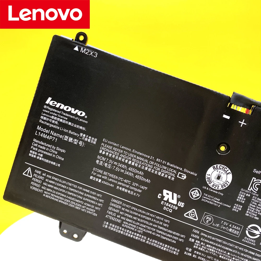 Imagem -06 - Nova Bateria Original para Lenovo Yoga 11 Pro 115y10 Yoga 70011isk L14l4p71 L14m4p73 L14l4p72 L14m4p71