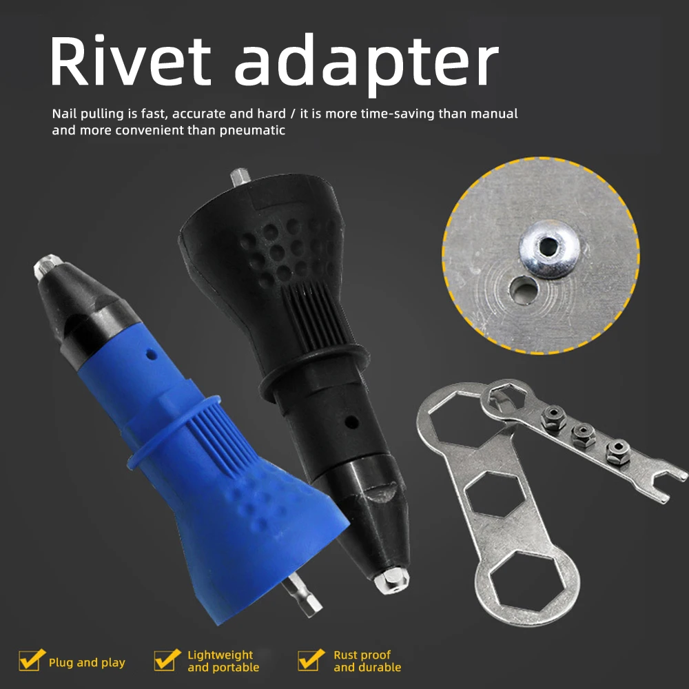 Electric Rivet Nut Gun Riveting Tool for Cordless Drill Riveter Cordless Riveting Drill Adaptor Nut Manual Riveter Rivnut Tool