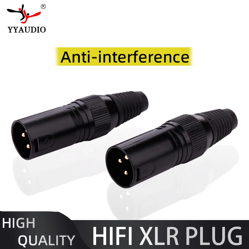 YYAUDIO 10Pcs Male and Female 3 Pin XLR Microphone Audio Carbon Fiber High end Audio XLR Connectors Speakers AUX Jack Socket