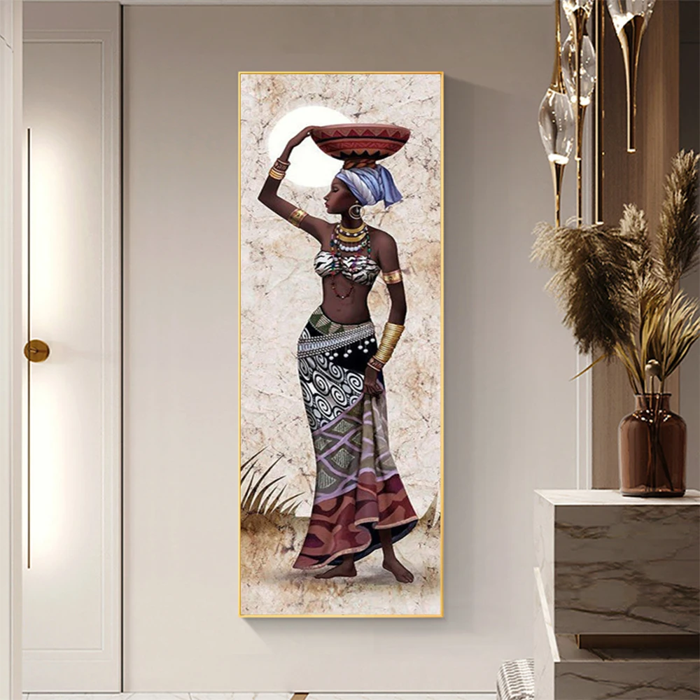 5D Kit completo di pittura diamante fai da te ritratto diamante ricamo punto croce donna africana strass mosaico Decor per la casa arte