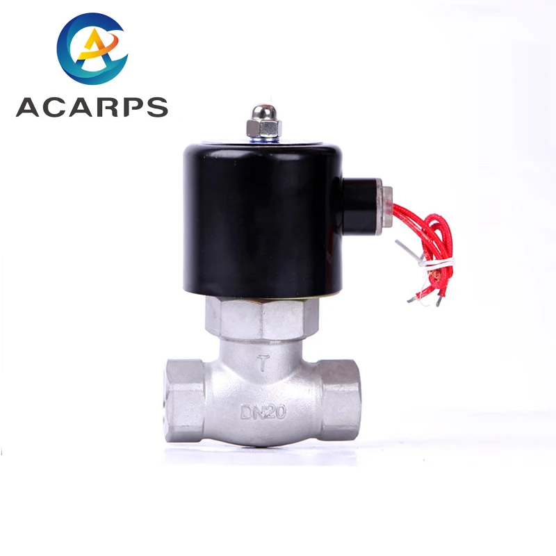 

3/4" 304 Stainless Steel Normally Closed High Pressure Steam Solenoid 12VDC 24VDC 220VAC 110VAC