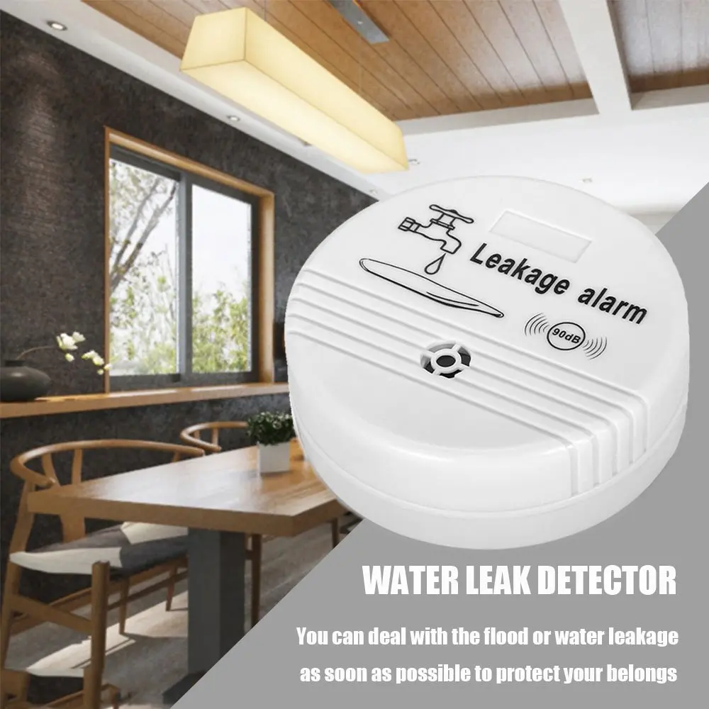 Water Leakage Sensor 85dB Water Level Alarm Battery Powered Water Security System