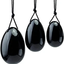 1pc obsidian yoni ovo massagem pedras vara com corda mulheres treinamento muscular ovos para exercício de saúde vários tamanhos massagem pedra