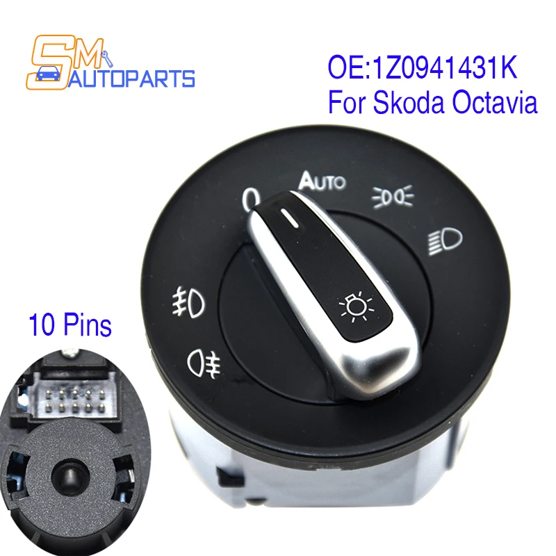 1Z0941431K High Quality Headlight Fog Light Power Auto Switch For Skoda Octavia 2004-2013 1Z0 941 431K