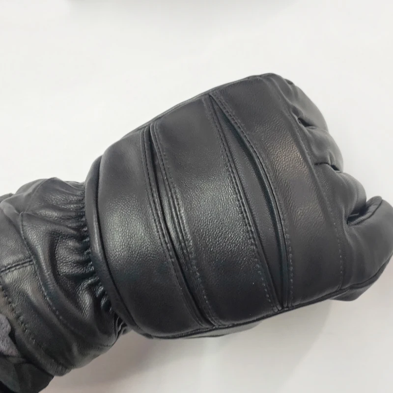 Gants chauds d'hiver pour hommes, sports de plein air, moto, armée, haute qualité, en peau de mouton extra larges