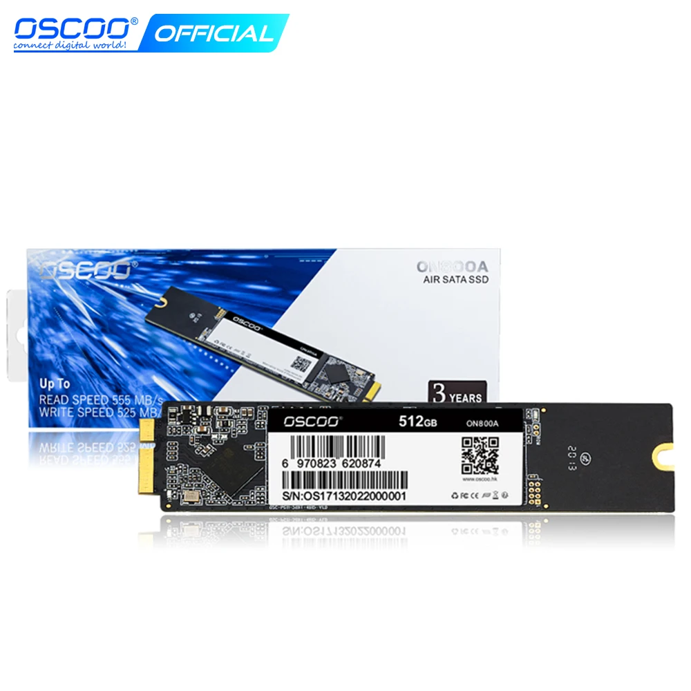 Oscoo 1pc ssd nvme pcie sata3 ssd 1tb 512gb 256gb para mac/macbook ar/macbook pro disco rígido 3d nand ssd para apple