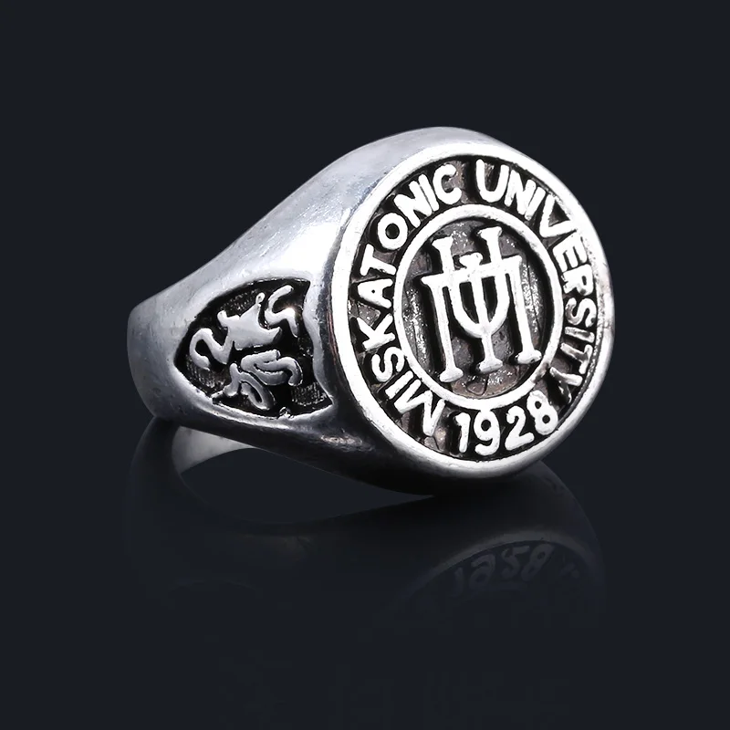 Fashion Vintage Cthulhu Ring Retro H.P. Lovecraft Miskatonic University Class Rings for Men Women Cosplay Jewelry Gift