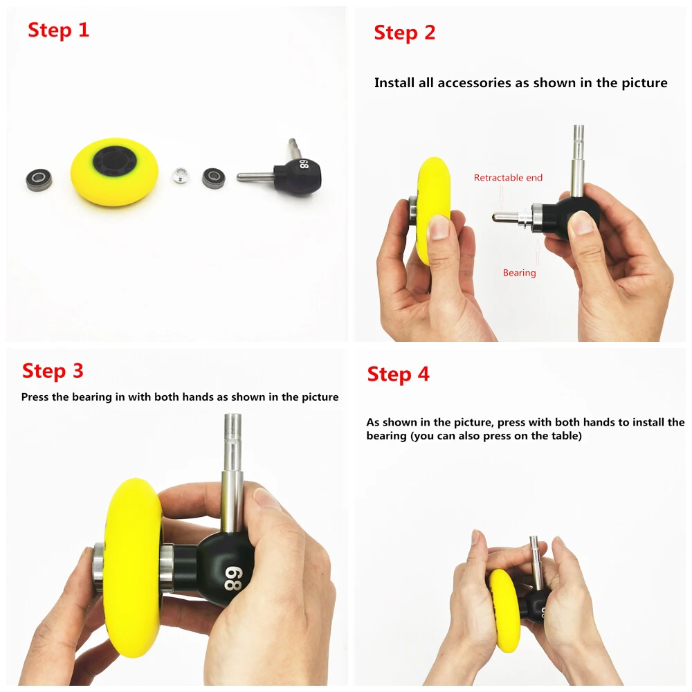 스케이트 베어링 풀러 프레스 608 베어링 608 분해 도구, 인라인 롤러 스케이트 스케이트보드 롱보드 베어링 스내처