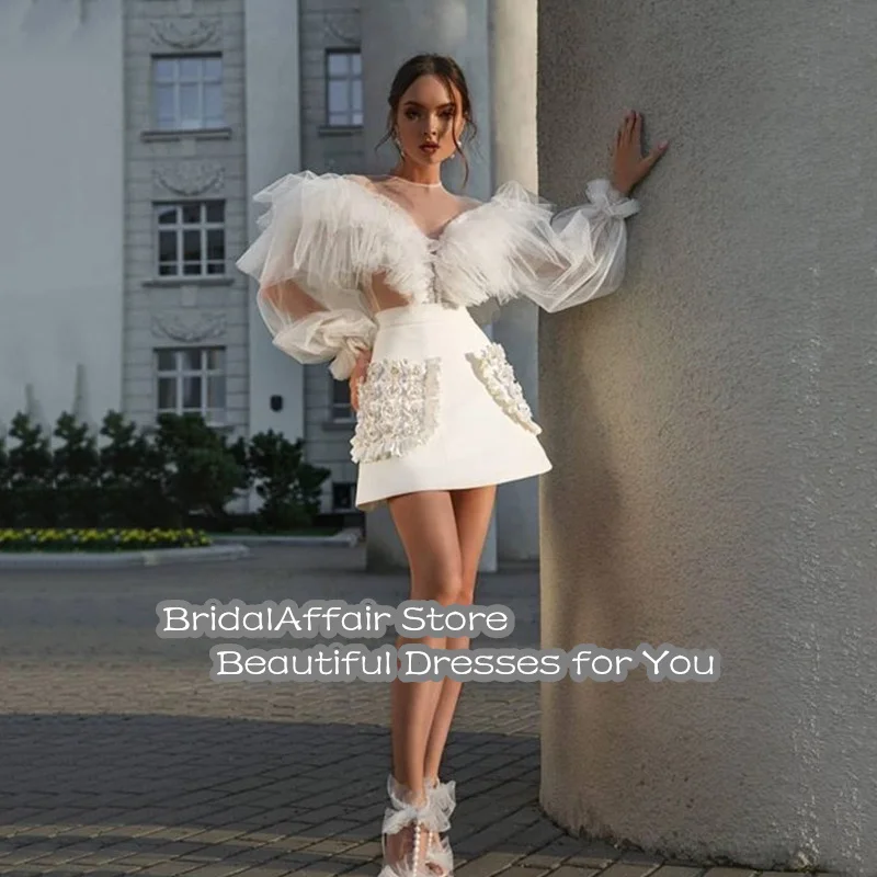 BridalAffair ใหม่แฟชั่นคุณภาพสูงชุดราตรี O-Neck Sheer คอ Gorgeous พรหม Gowns กับพ็อกเก็ตที่กำหนดเองทำ