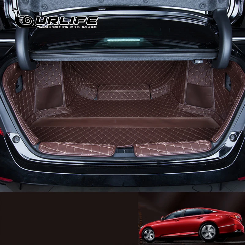 Rear Trunk Mat Car Trunk Leather Mats Parts Rear Boot Liner Styling Anti New Pattern Dirty Protector Tray For Honda Accord 10Th